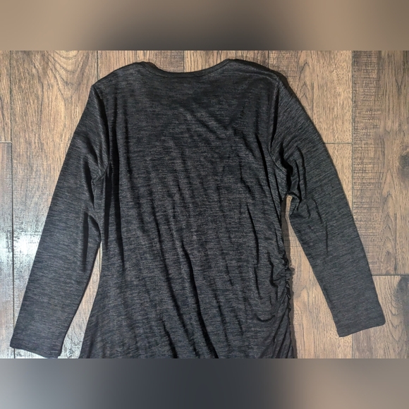 Nic+Zoe Maxi Angled Heathered Gray Dress w/ Ruching & Long Sleeves Size XL NWT! - Picture 13 of 16